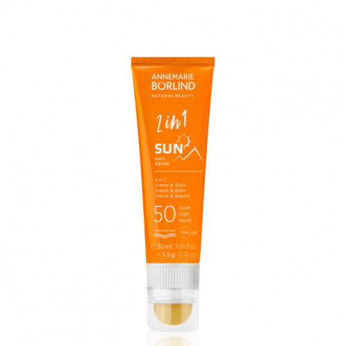 SUN SPF 50 Cremă de soare & balsam de buze 2in1