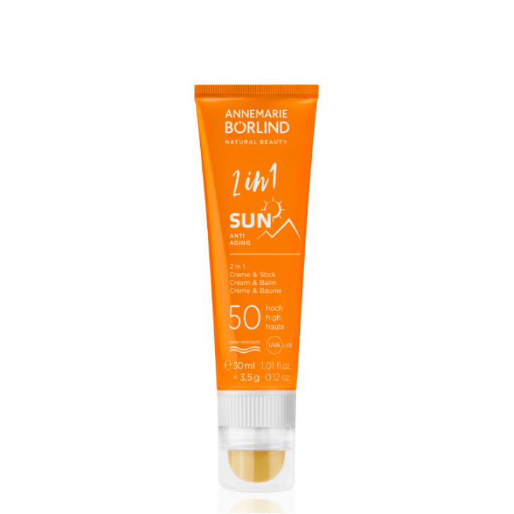 SUN SPF 50 Cremă de soare & balsam de buze 2in1