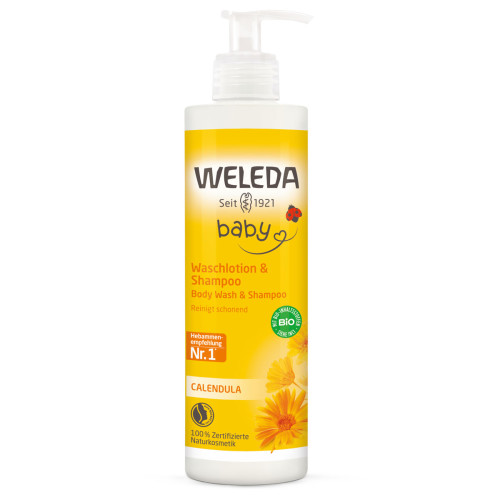 BABY Loțiune de curățare şi şampon cu gălbenele