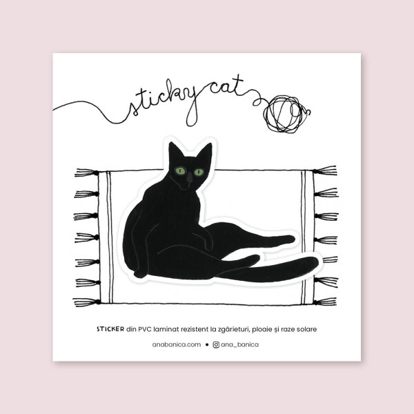 Ana Banica sticky cat tabby black